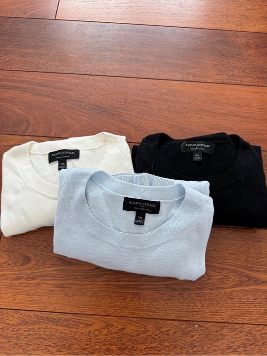 Banana Republic Sweaters - Banana Republic Forever Sweater 3-Pack | XS | Black, White & Light Blue